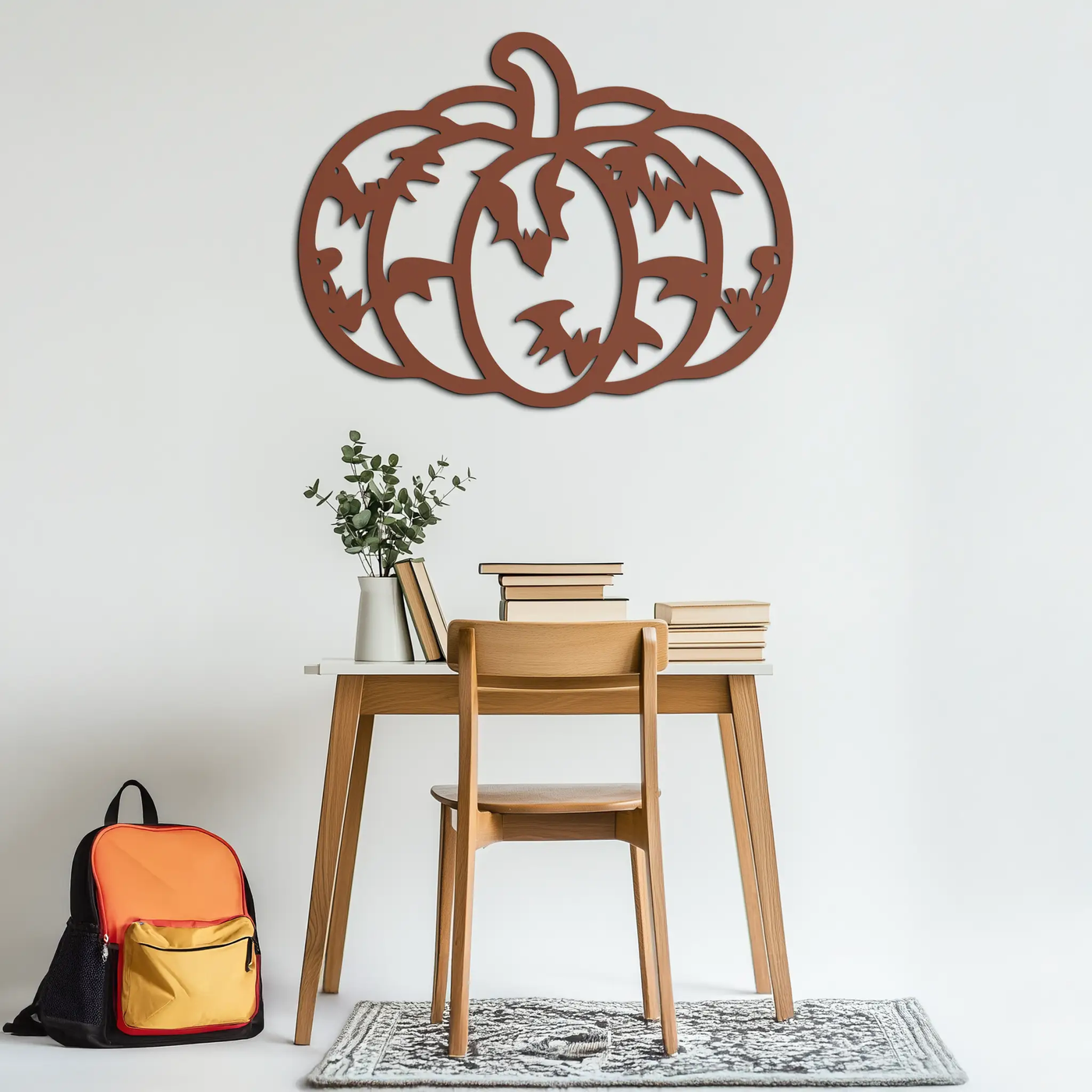Halloween Pumpkin Faces Metal Wall Art – Spooky Black Steel Decoration- KAF502 by Enova Art