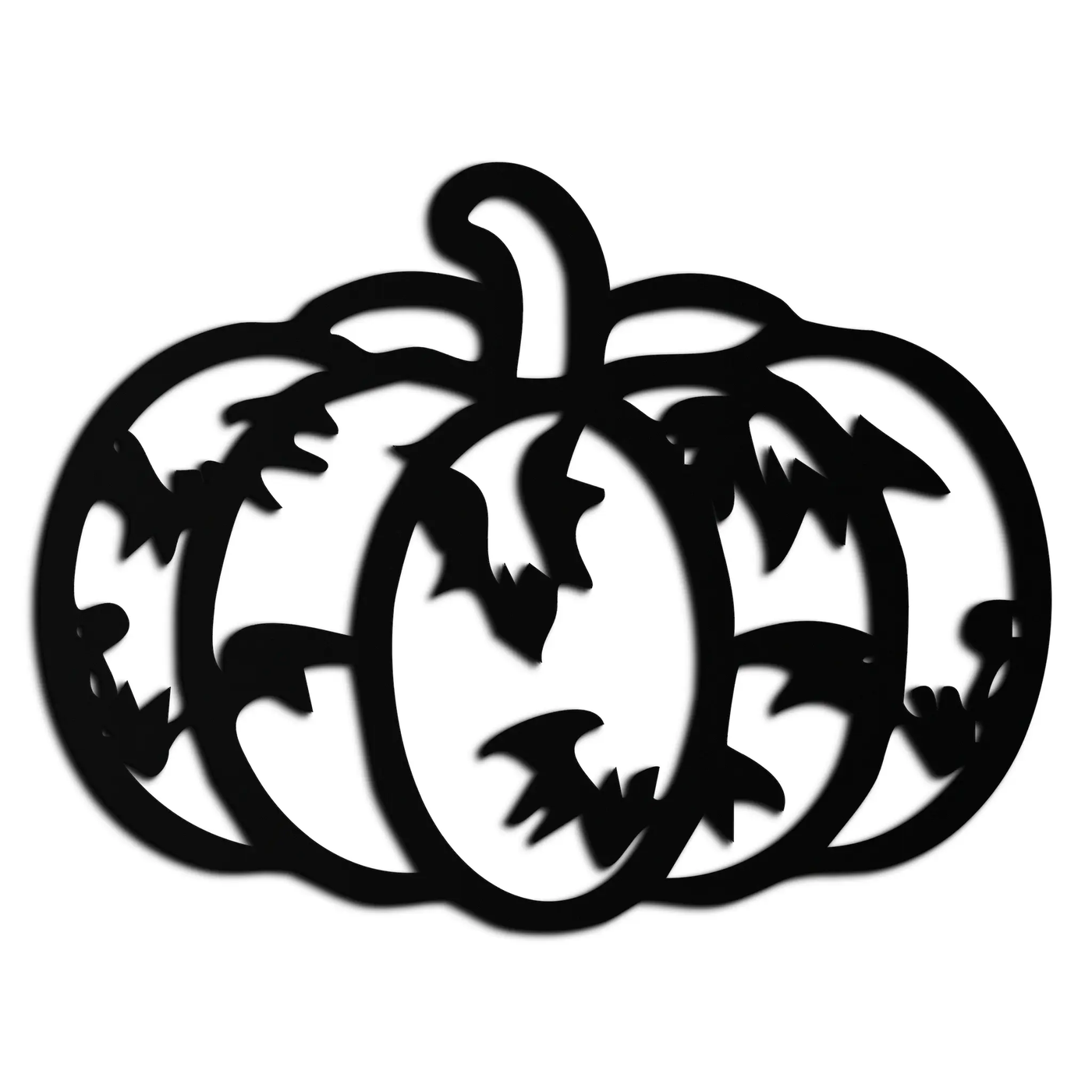 Halloween Pumpkin Faces Metal Wall Art – Spooky Black Steel Decoration- KAF502 by Enova Art