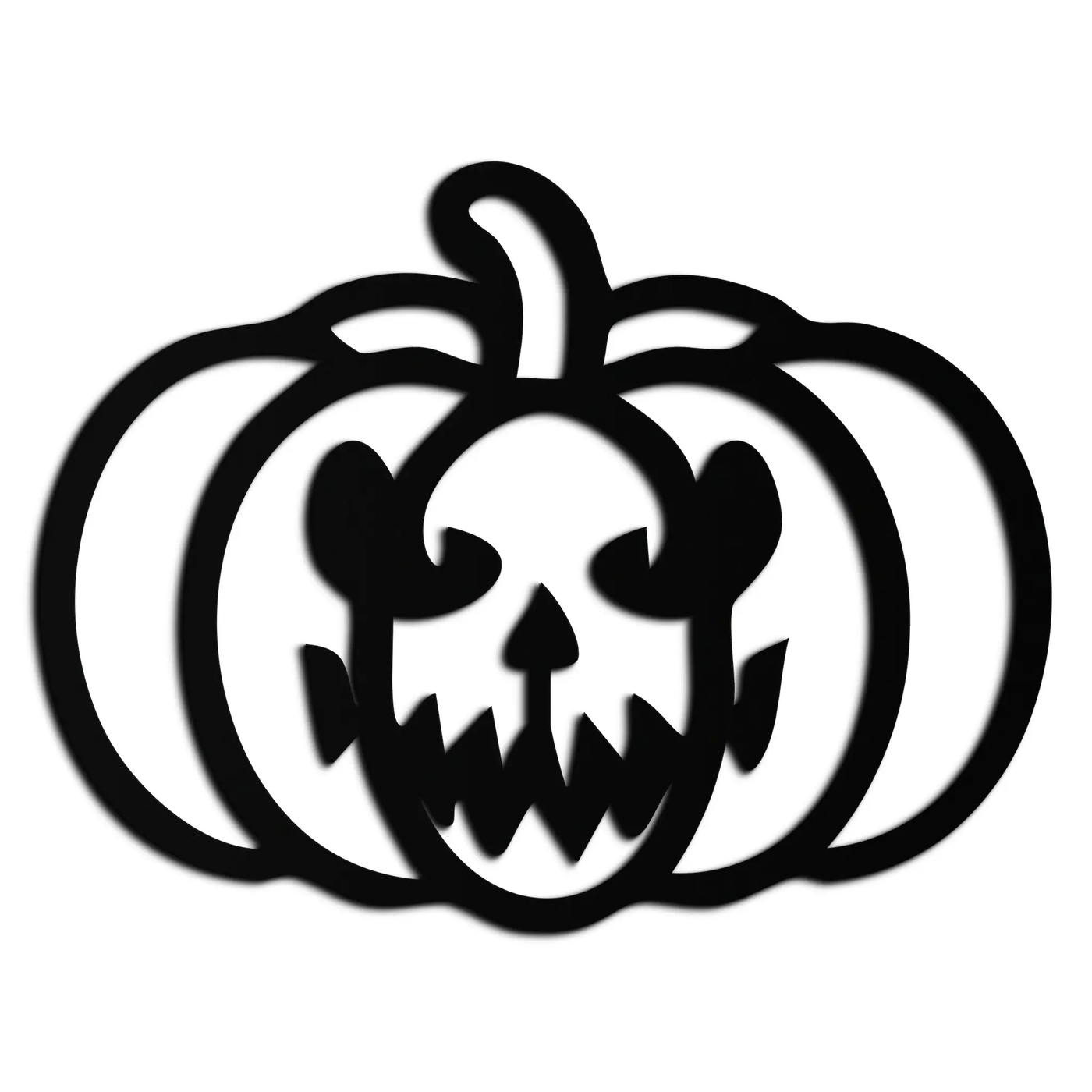 Scary Pumpkin Face Metal Wall Art – Black Steel Halloween Decor- KAF507 by Enova Art