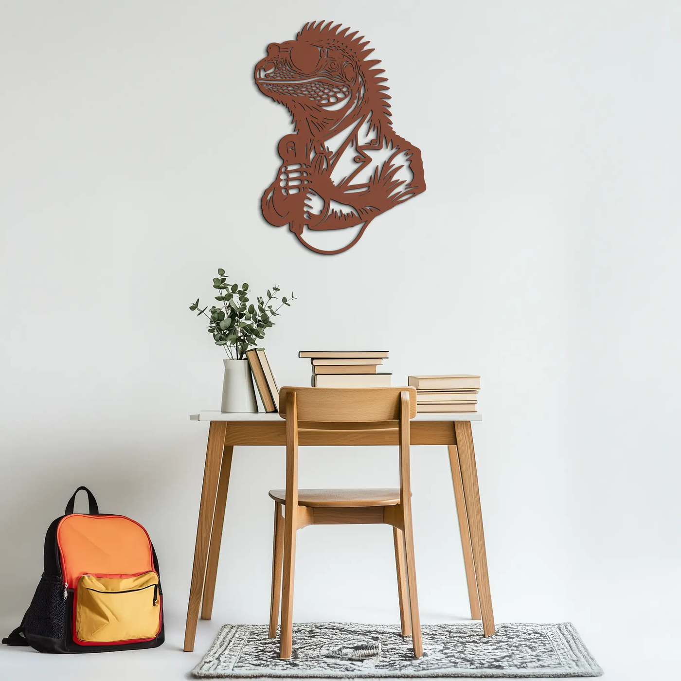 Cool Lizard Metal Wall Art – Unique Reptile Selfie Decor for Home and Office- KAF512 by Enova Art
