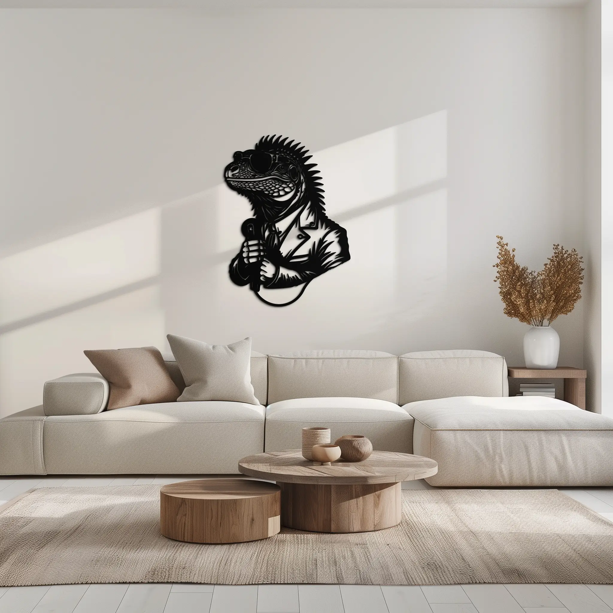Cool Lizard Metal Wall Art – Unique Reptile Selfie Decor for Home and Office- KAF512 by Enova Art
