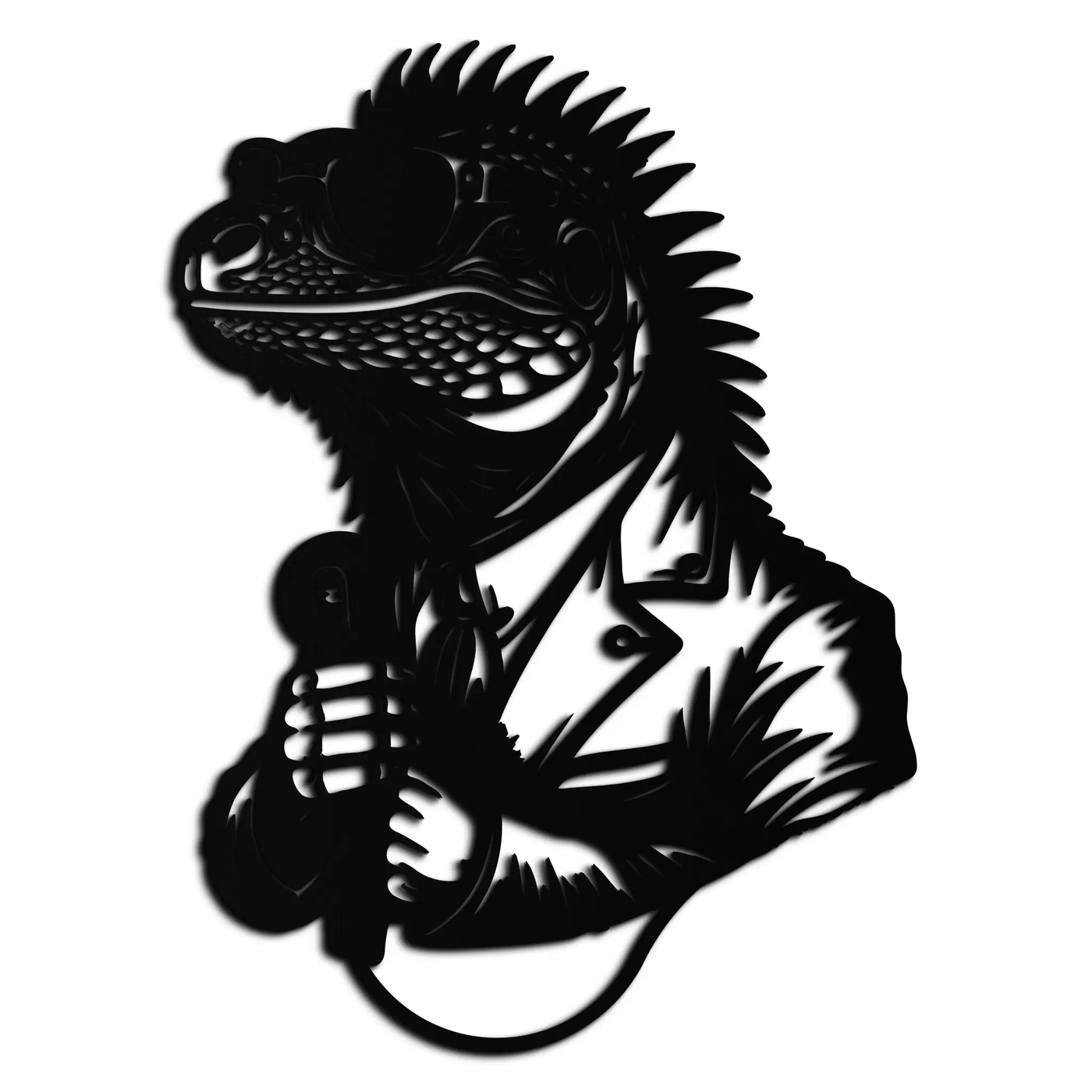 Cool Lizard Metal Wall Art – Unique Reptile Selfie Decor for Home and Office- KAF512 by Enova Art