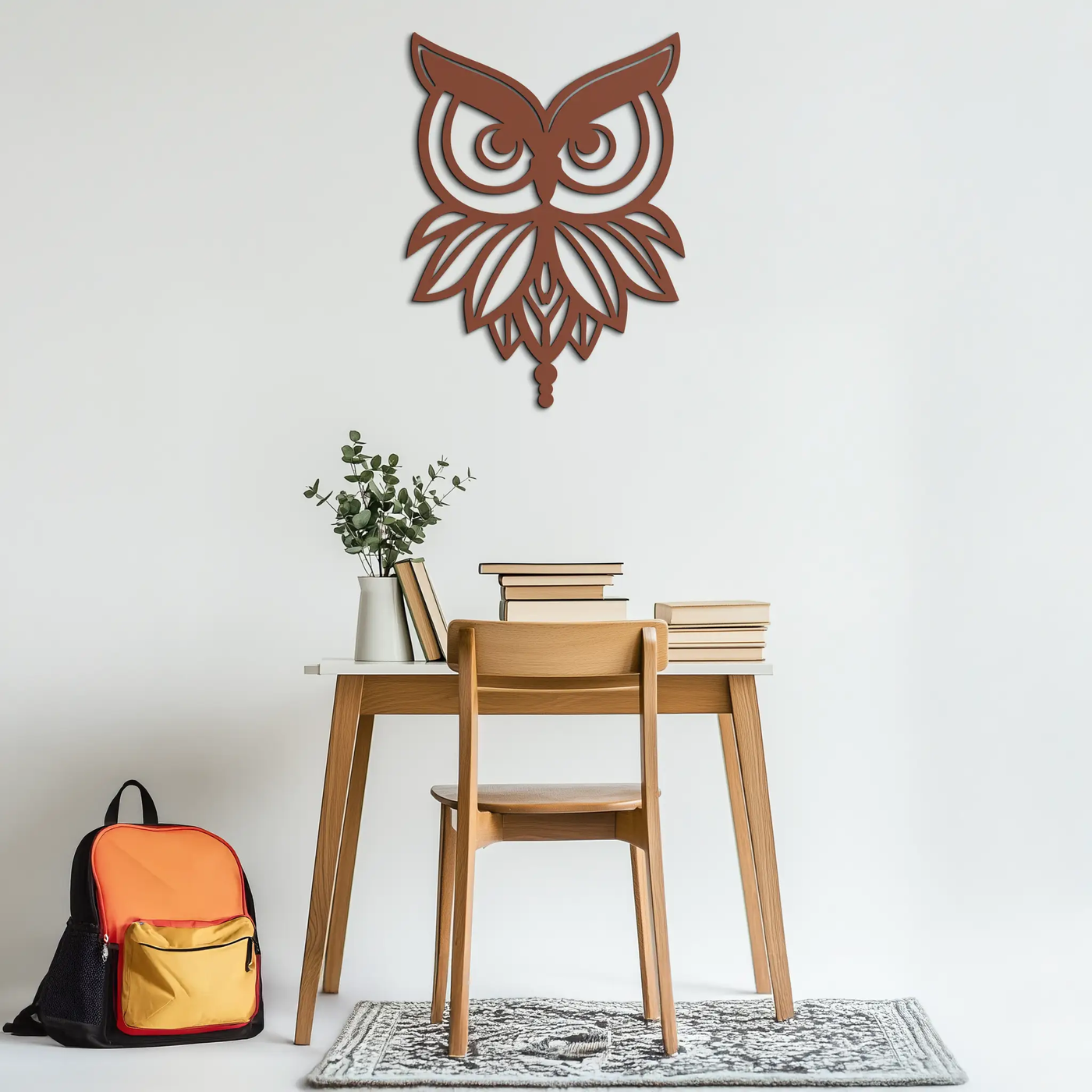 Owl Silhouette Metal Wall Art – Black Steel Bird Wall Decor for Modern Homes- KAF517 by Enova Art