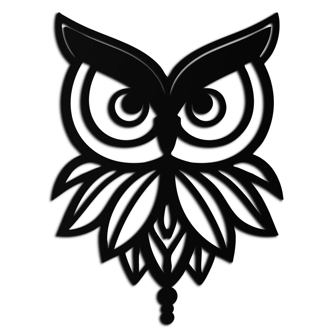 Owl Silhouette Metal Wall Art – Black Steel Bird Wall Decor for Modern Homes- KAF517 by Enova Art
