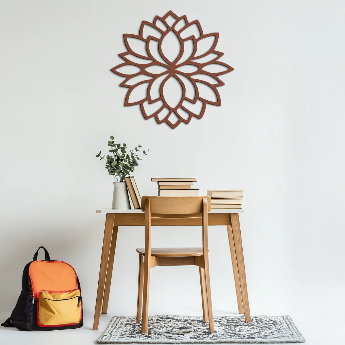 Lotus Flower Silhouette Metal Wall Art – Elegant Black Zen Decor for Home or Office- KAF525 by Enova Art