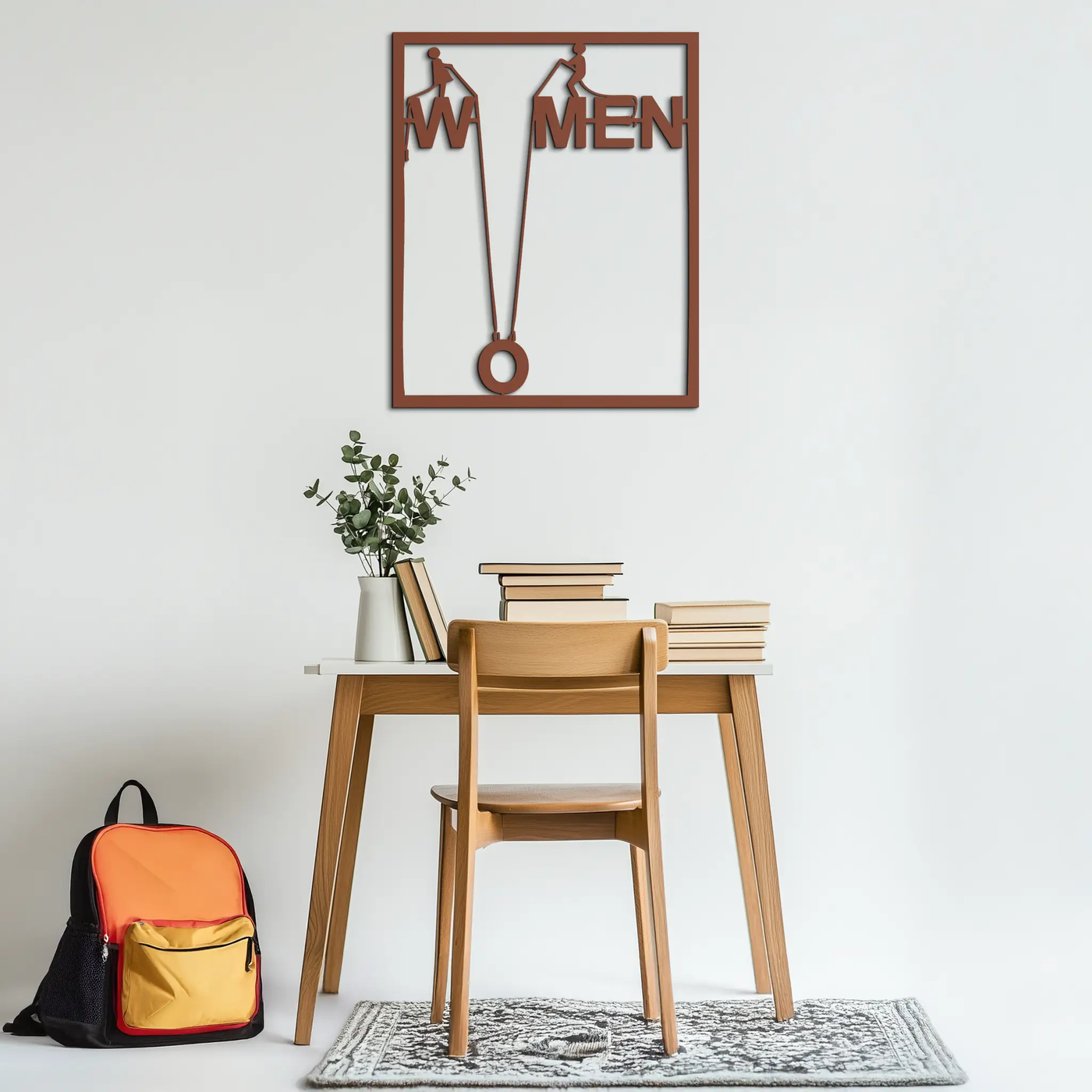 Minimalist "Women" Typography Metal Wall Art – Modern Black Statement Piece- KAF529 by Enova Art