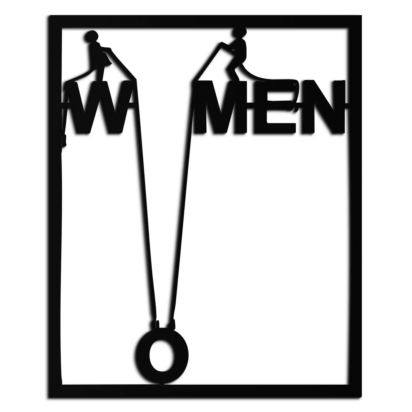 Minimalist "Women" Typography Metal Wall Art – Modern Black Statement Piece- KAF529 by Enova Art