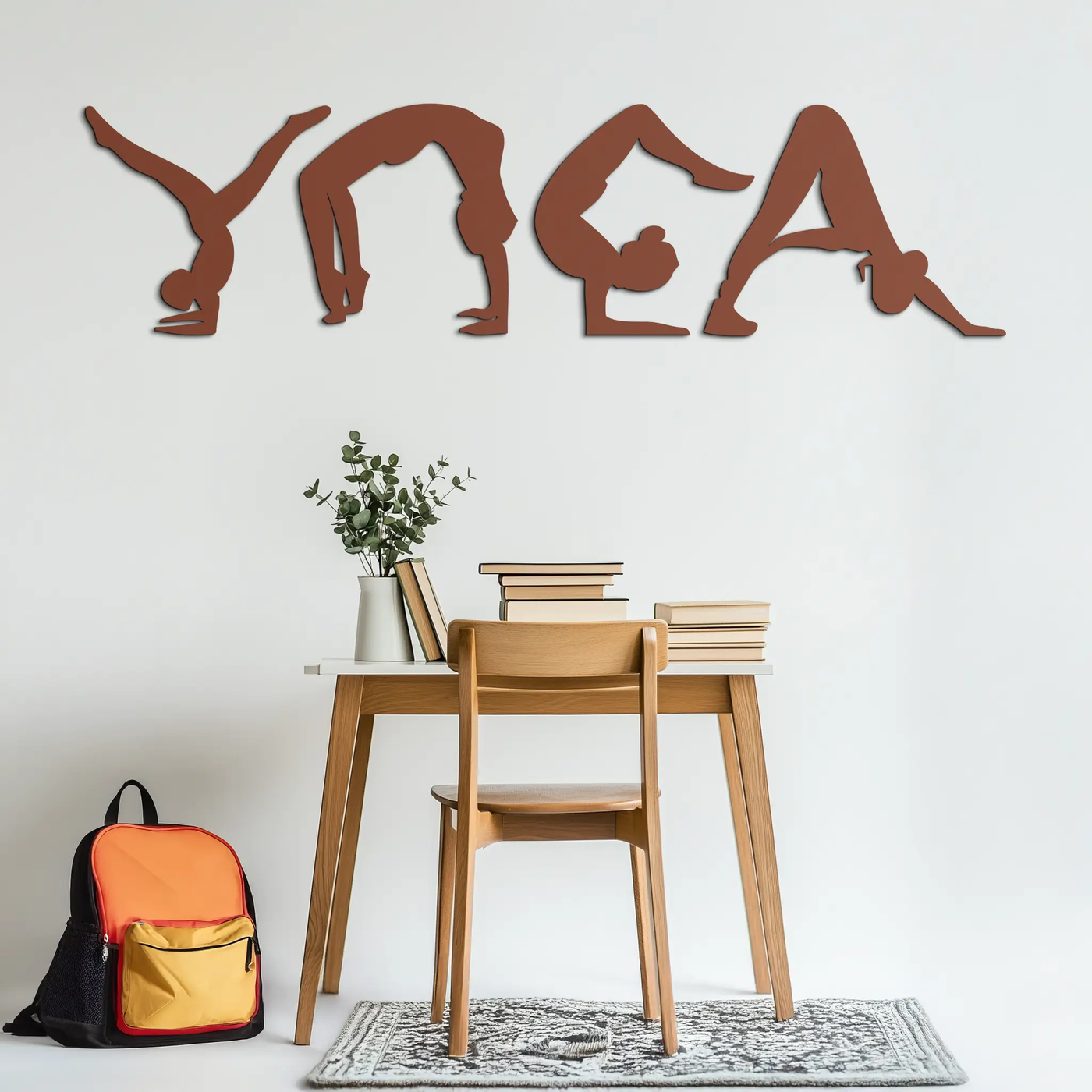Yoga Pose Silhouette Metal Wall Art – Modern Fitness Home Decor- KAF530 by Enova Art