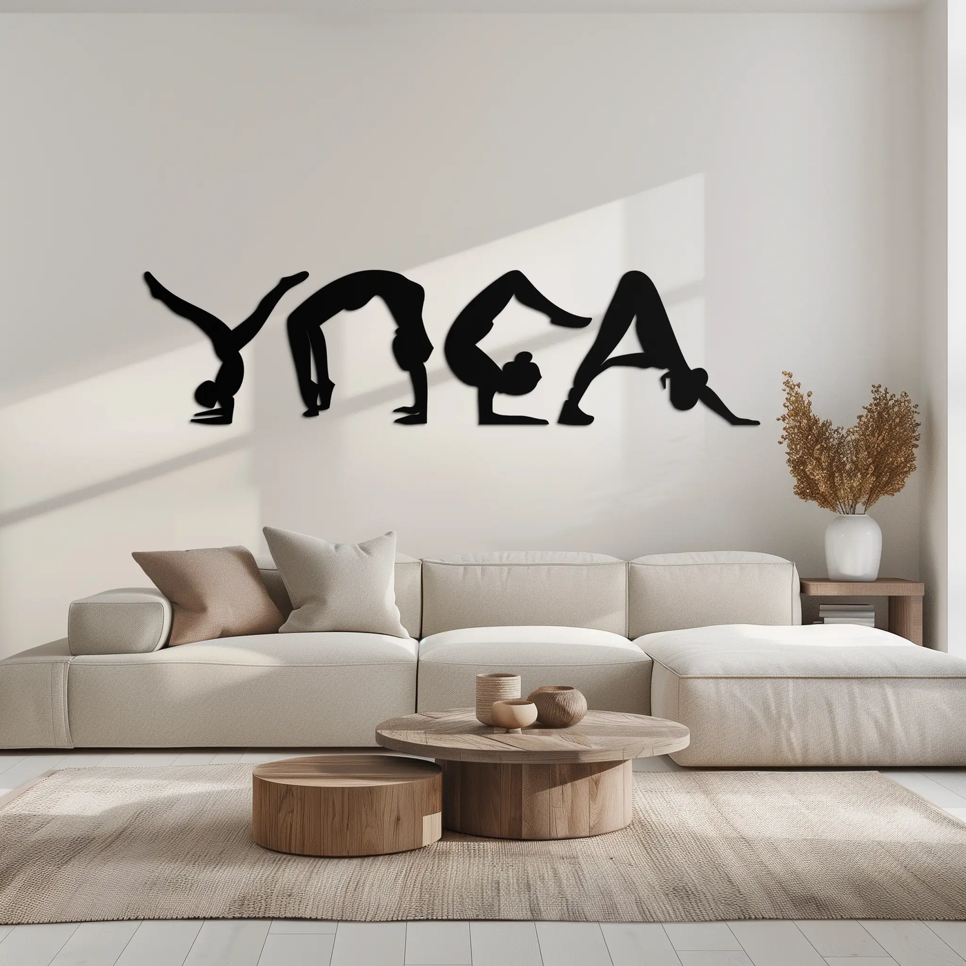 Yoga Pose Silhouette Metal Wall Art – Modern Fitness Home Decor- KAF530 by Enova Art