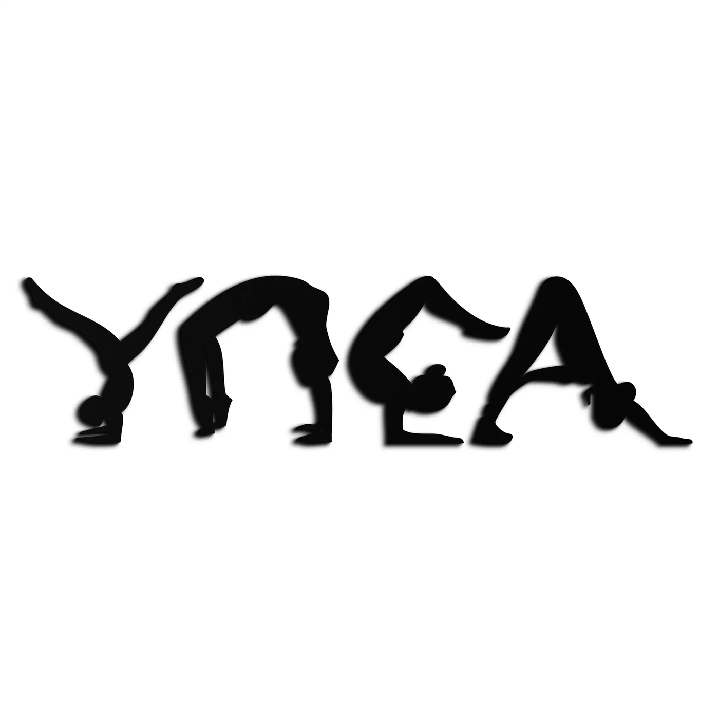 Yoga Pose Silhouette Metal Wall Art – Modern Fitness Home Decor- KAF530 by Enova Art