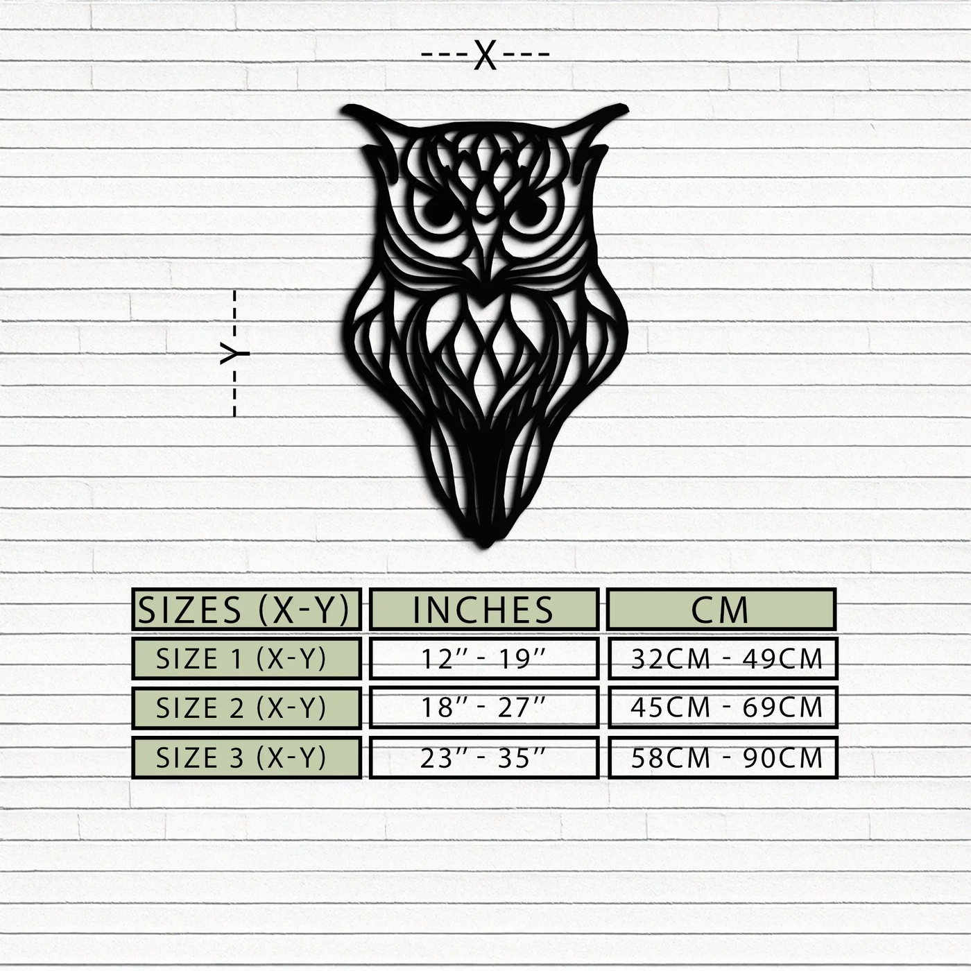 Artistic Owl Silhouette Metal Wall Art – Intricate Black Animal Decor- KAF546 by Enova Art