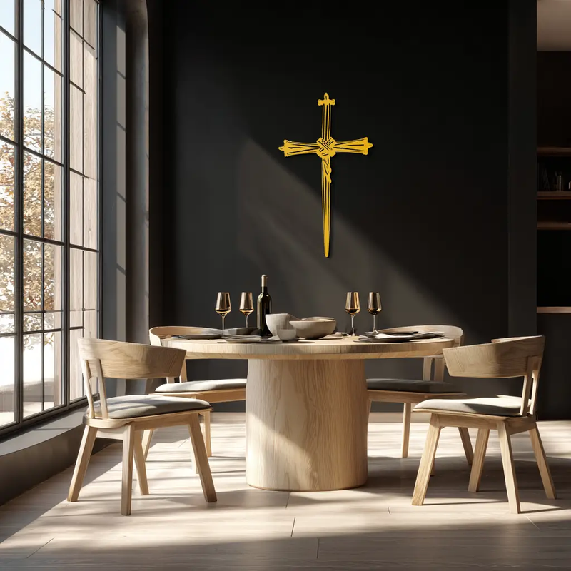 Christian Barbed Wire Cross Metal Wall Art – Religious Rustic Home Decor- KAF553 by Enova Art