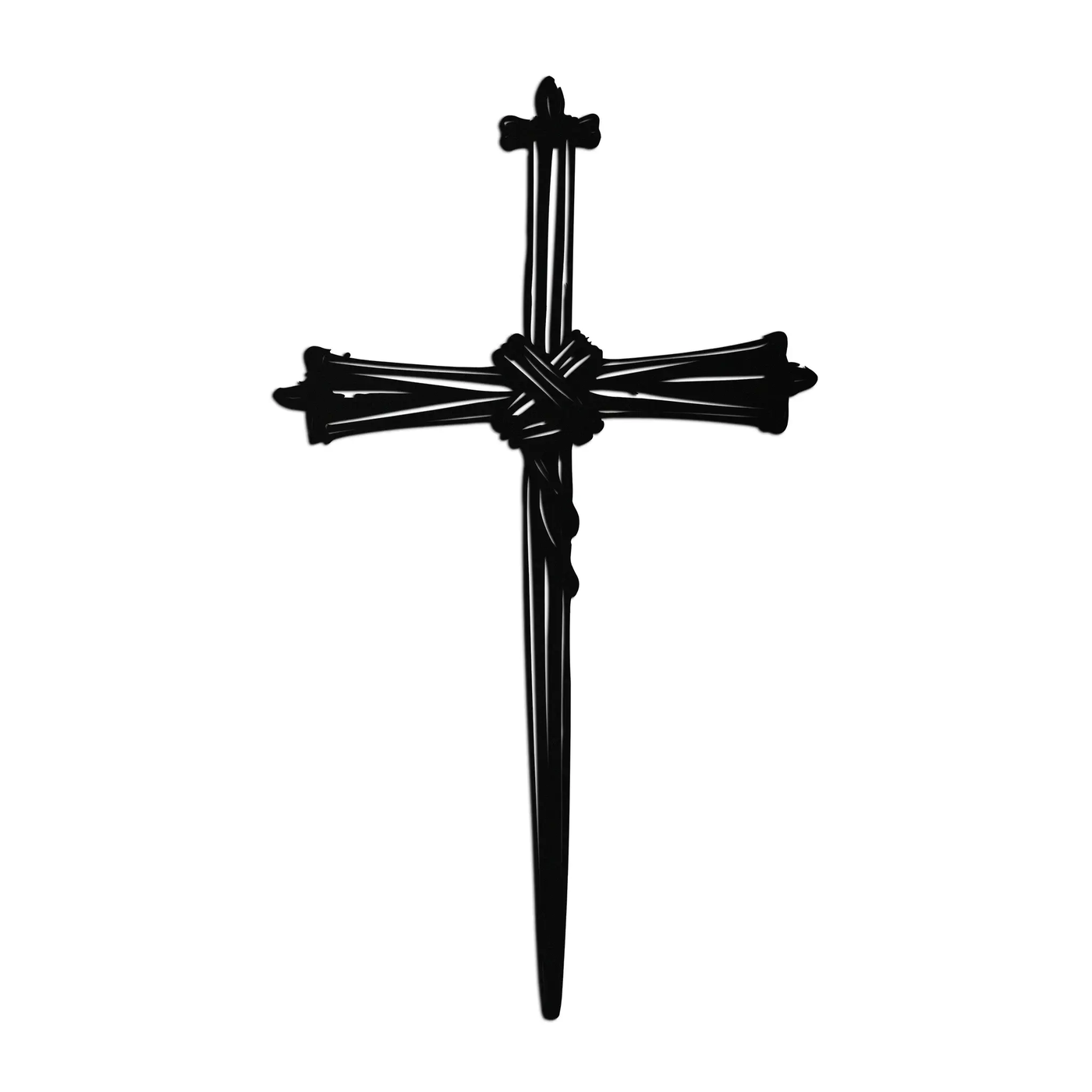 Christian Barbed Wire Cross Metal Wall Art – Religious Rustic Home Decor- KAF553 by Enova Art