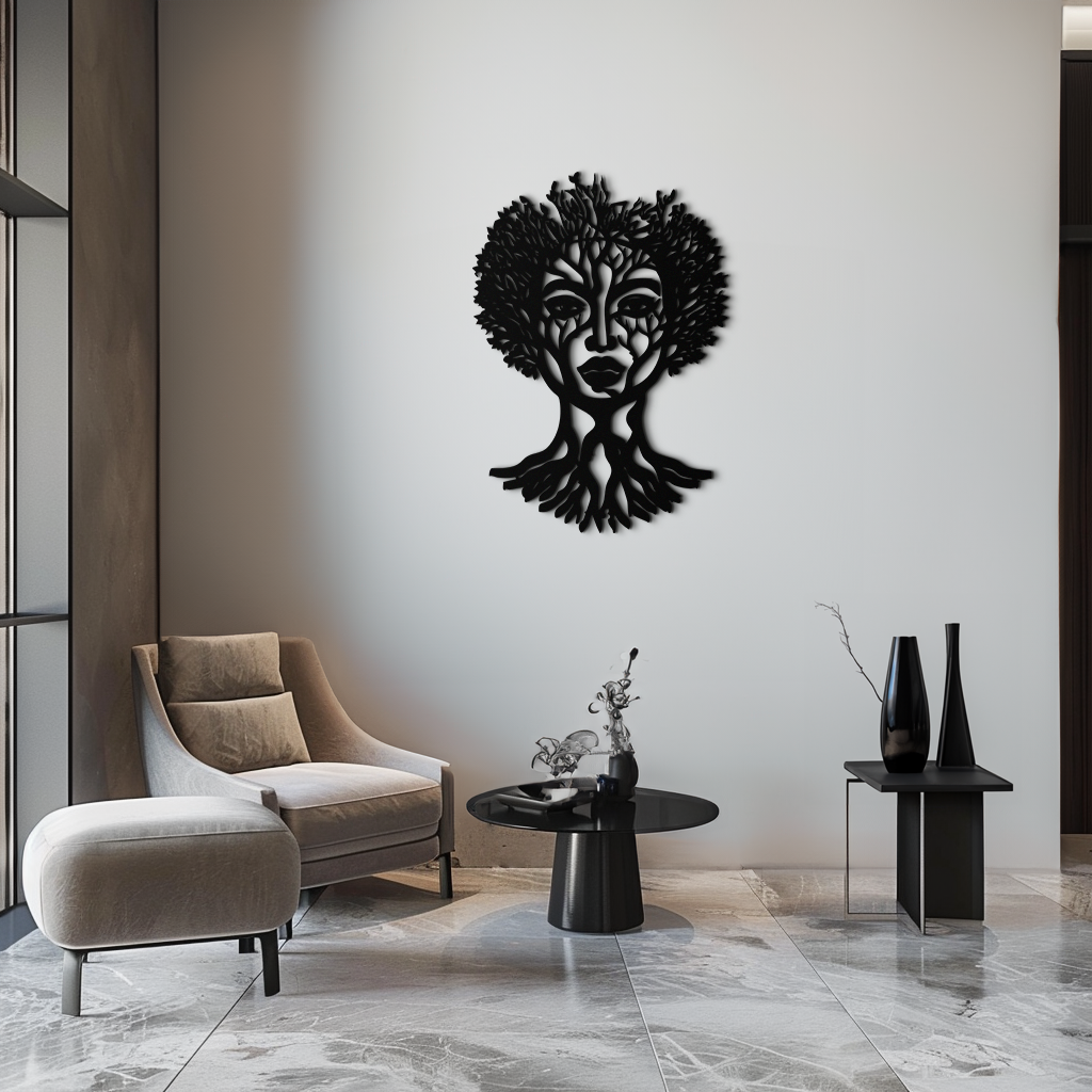 Monstera Leaf Trio Metal Wall Art – Modern Botanical Black Wall Decor- KAF554 by Enova Art