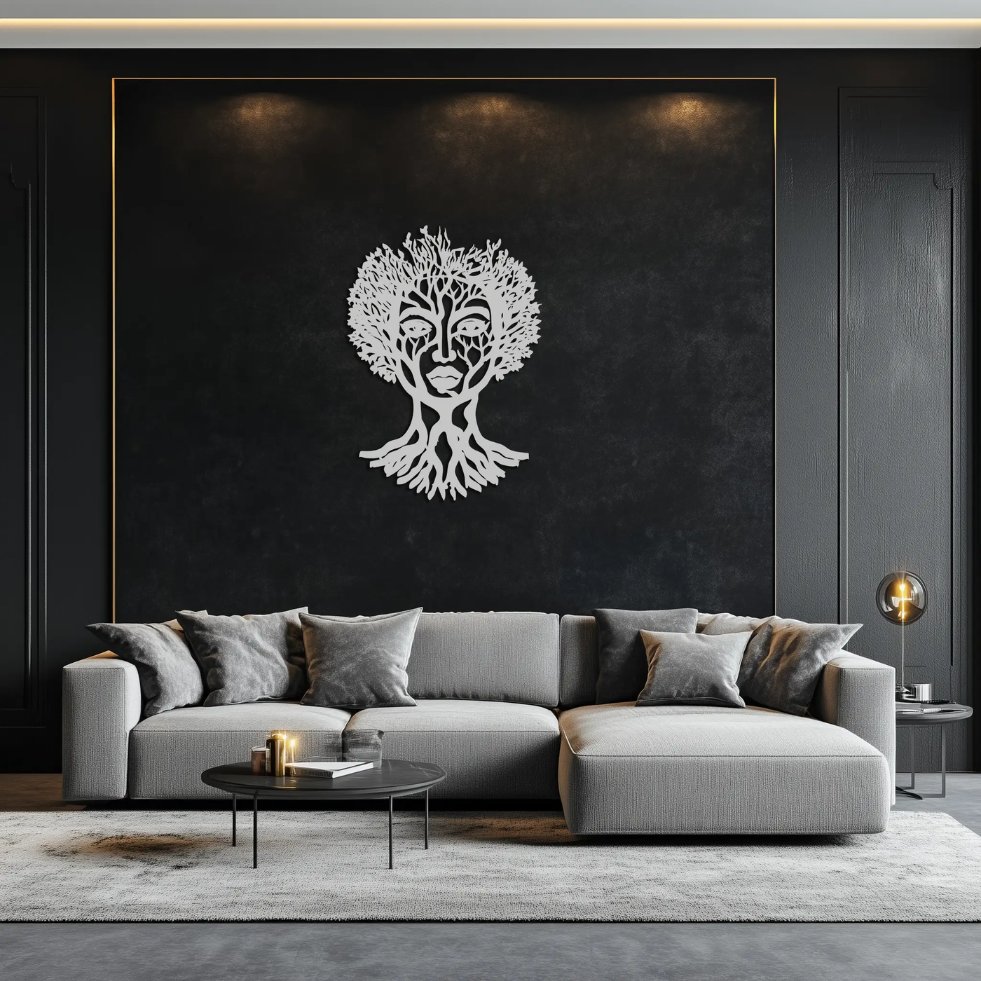 Monstera Leaf Trio Metal Wall Art – Modern Botanical Black Wall Decor- KAF554 by Enova Art