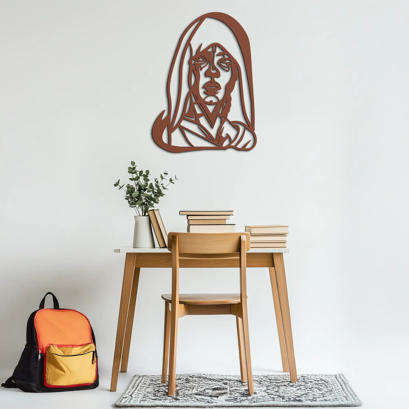 Abstract Tribal Woman Metal Wall Art – Modern Black Silhouette Home Decor- KAF559 by Enova Art