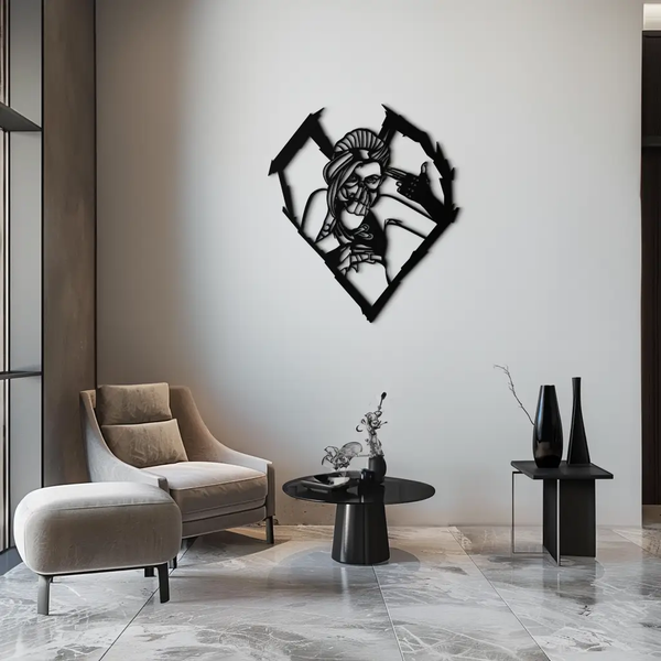 League of Legends Jinx Metal Wall Art – LOL Character Black Metal Decor- KAF560