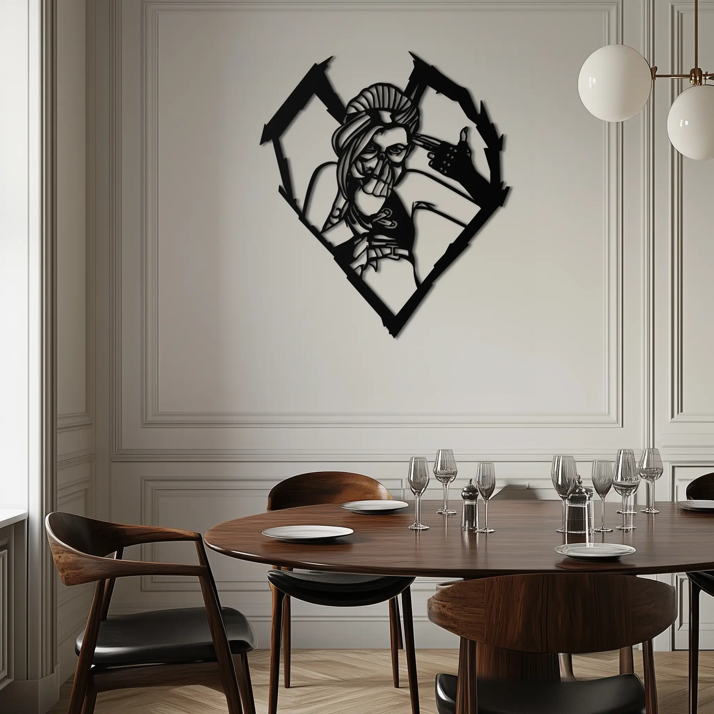 League of Legends Jinx Metal Wall Art – LOL Character Black Metal Decor- KAF560 by Enova Art