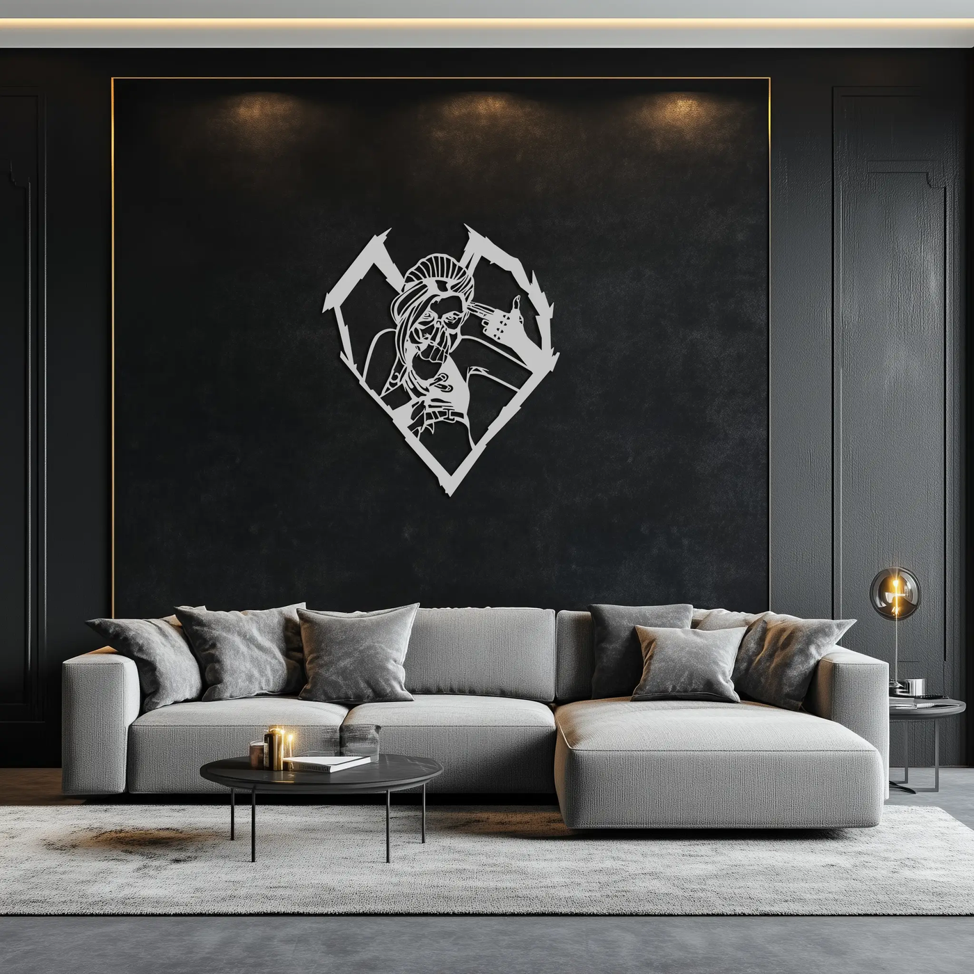 League of Legends Jinx Metal Wall Art – LOL Character Black Metal Decor- KAF560 by Enova Art
