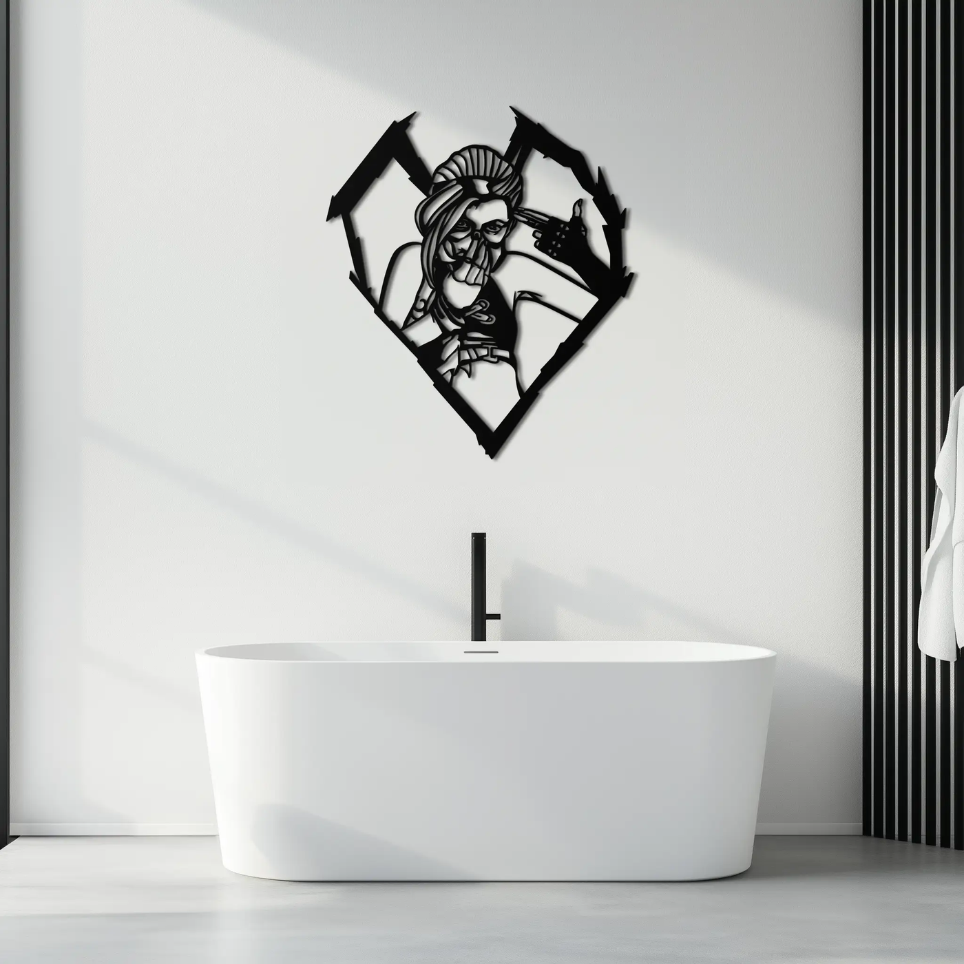 League of Legends Jinx Metal Wall Art – LOL Character Black Metal Decor- KAF560 by Enova Art