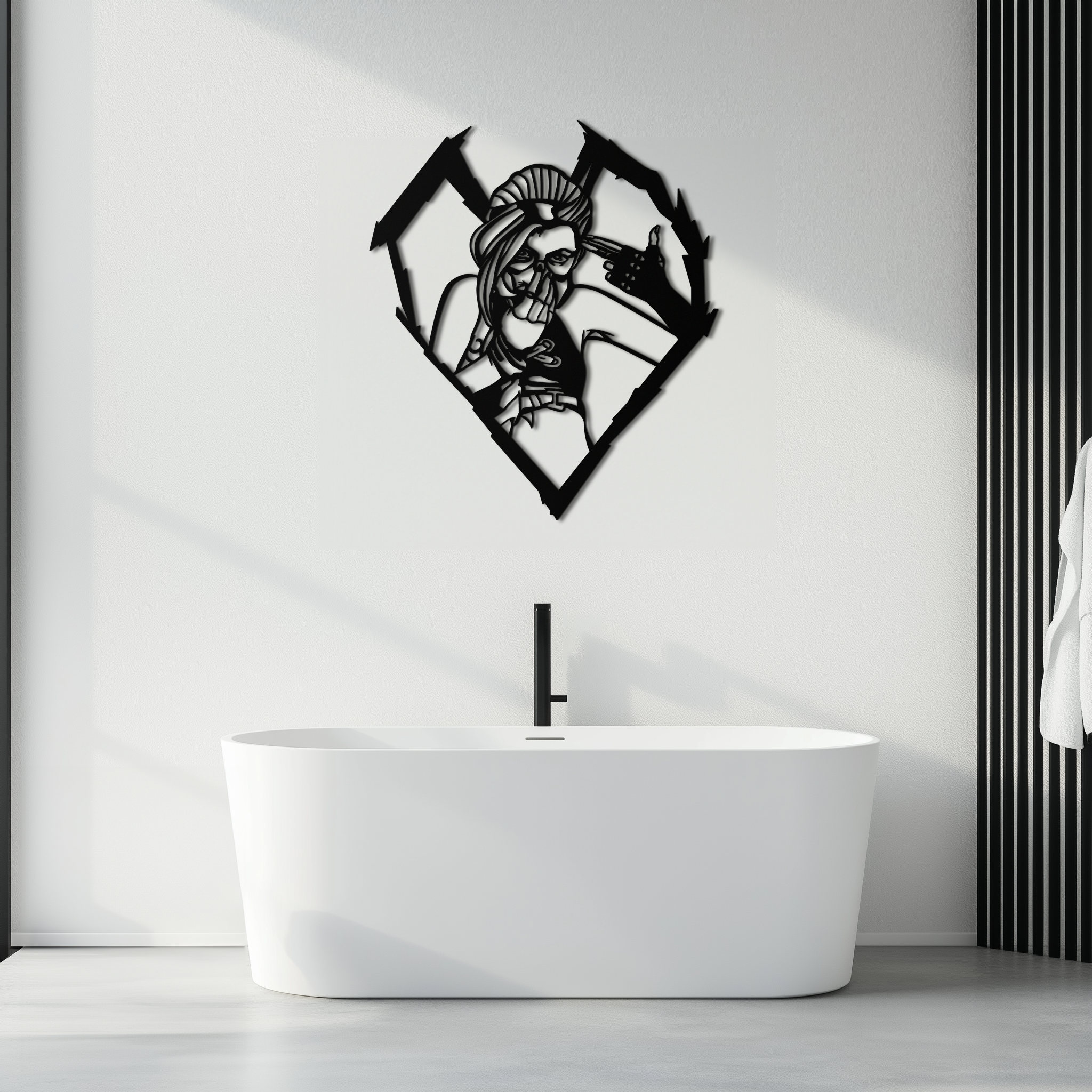 League of Legends Jinx Metal Wall Art – LOL Character Black Metal Decor- KAF560 by Enova Art