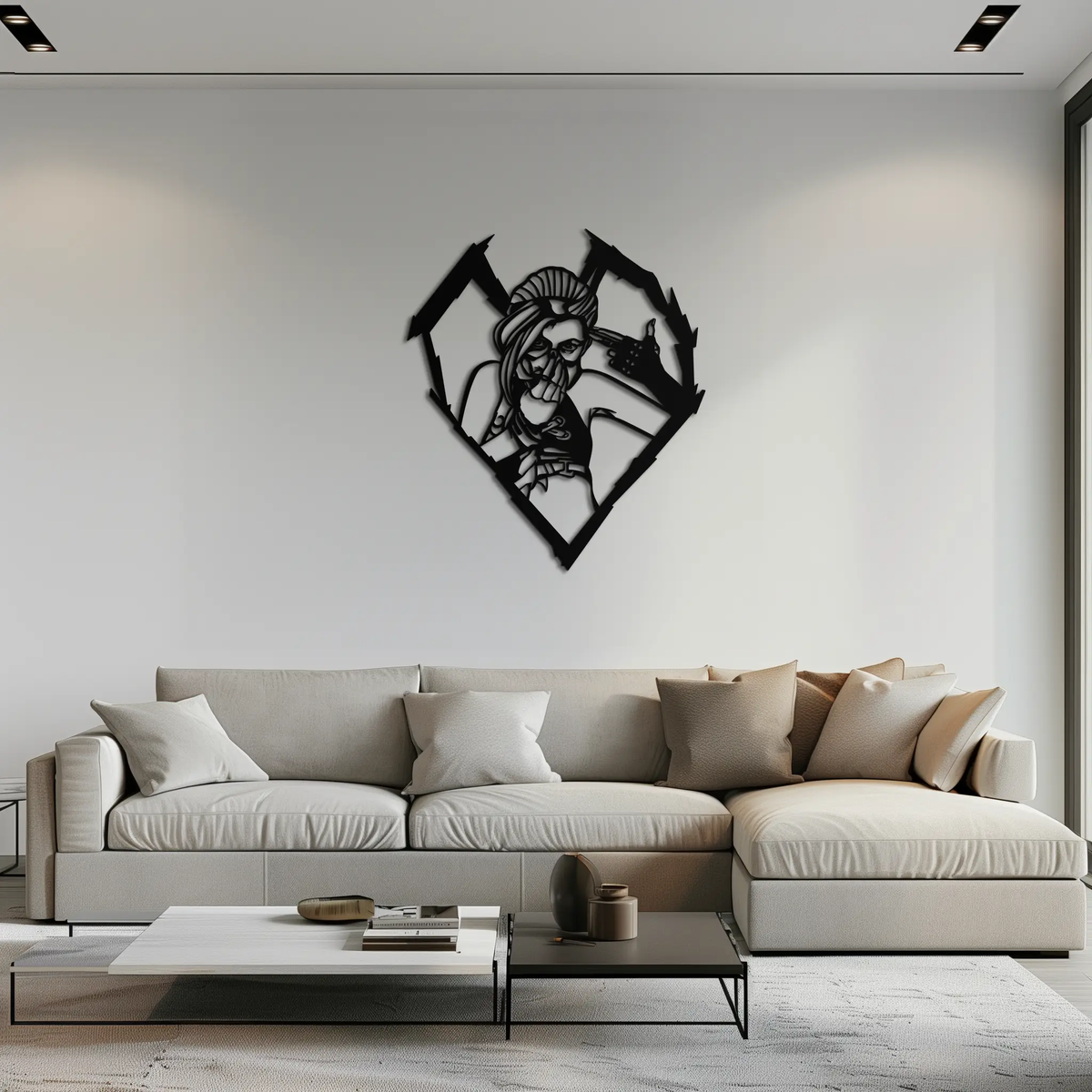 League of Legends Jinx Metal Wall Art – LOL Character Black Metal Decor- KAF560 by Enova Art
