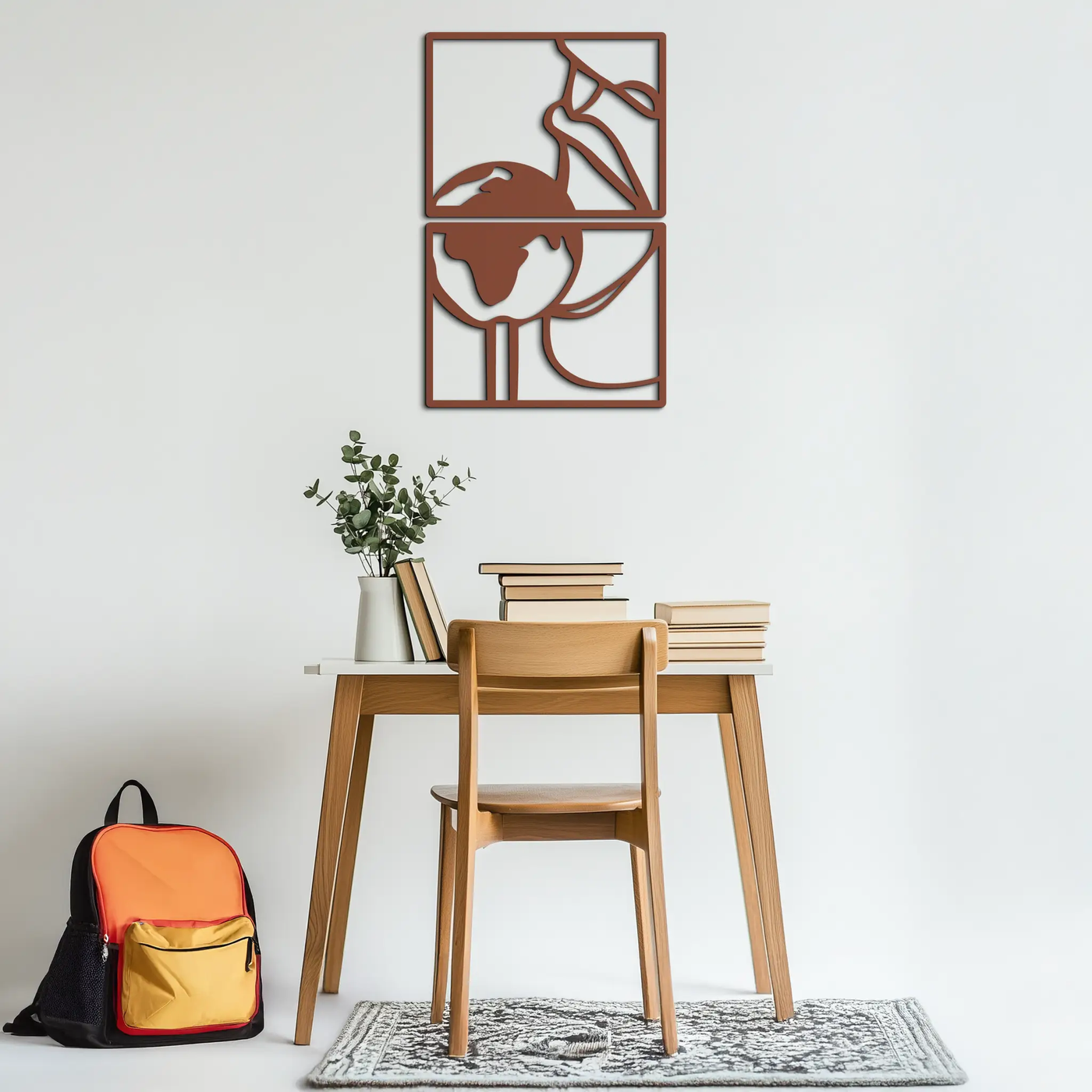 Sensual Earth Kiss Metal Wall Art – Modern Two-Panel Minimalist Decor- KAF564 by Enova Art