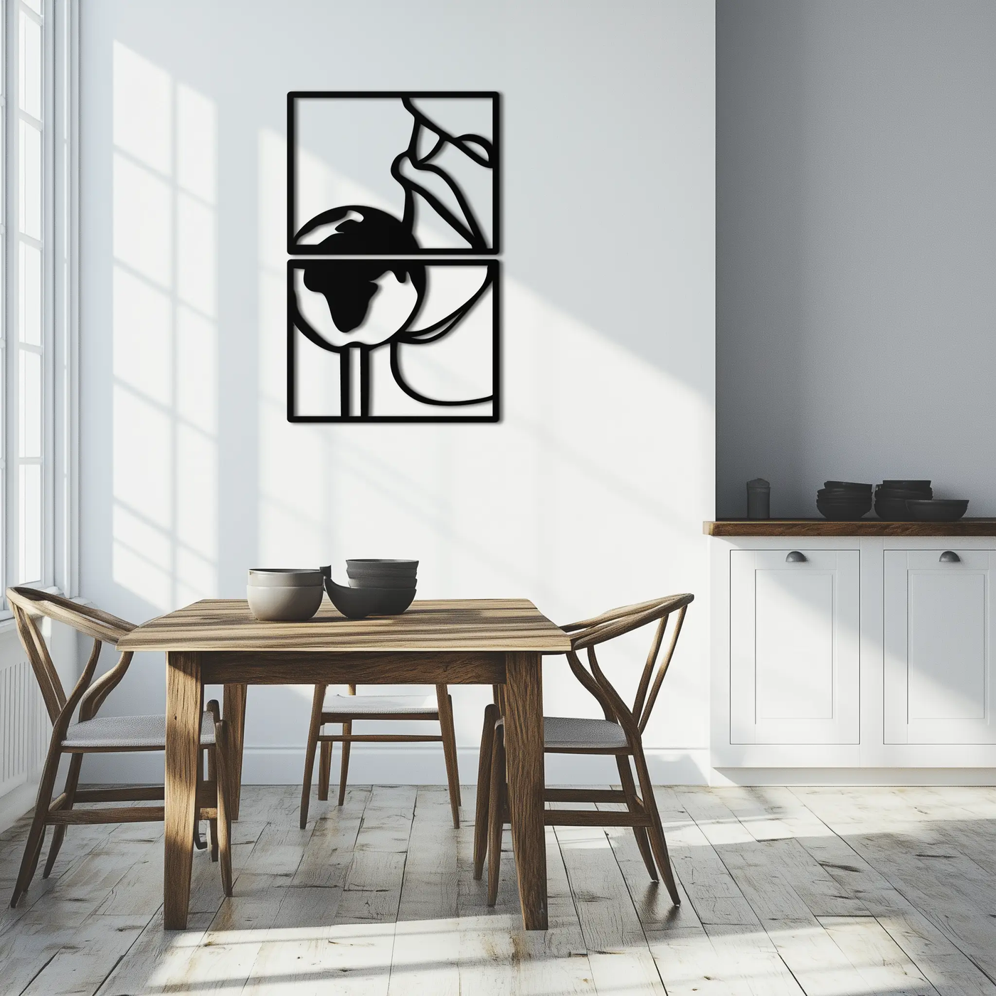 Sensual Earth Kiss Metal Wall Art – Modern Two-Panel Minimalist Decor- KAF564 by Enova Art