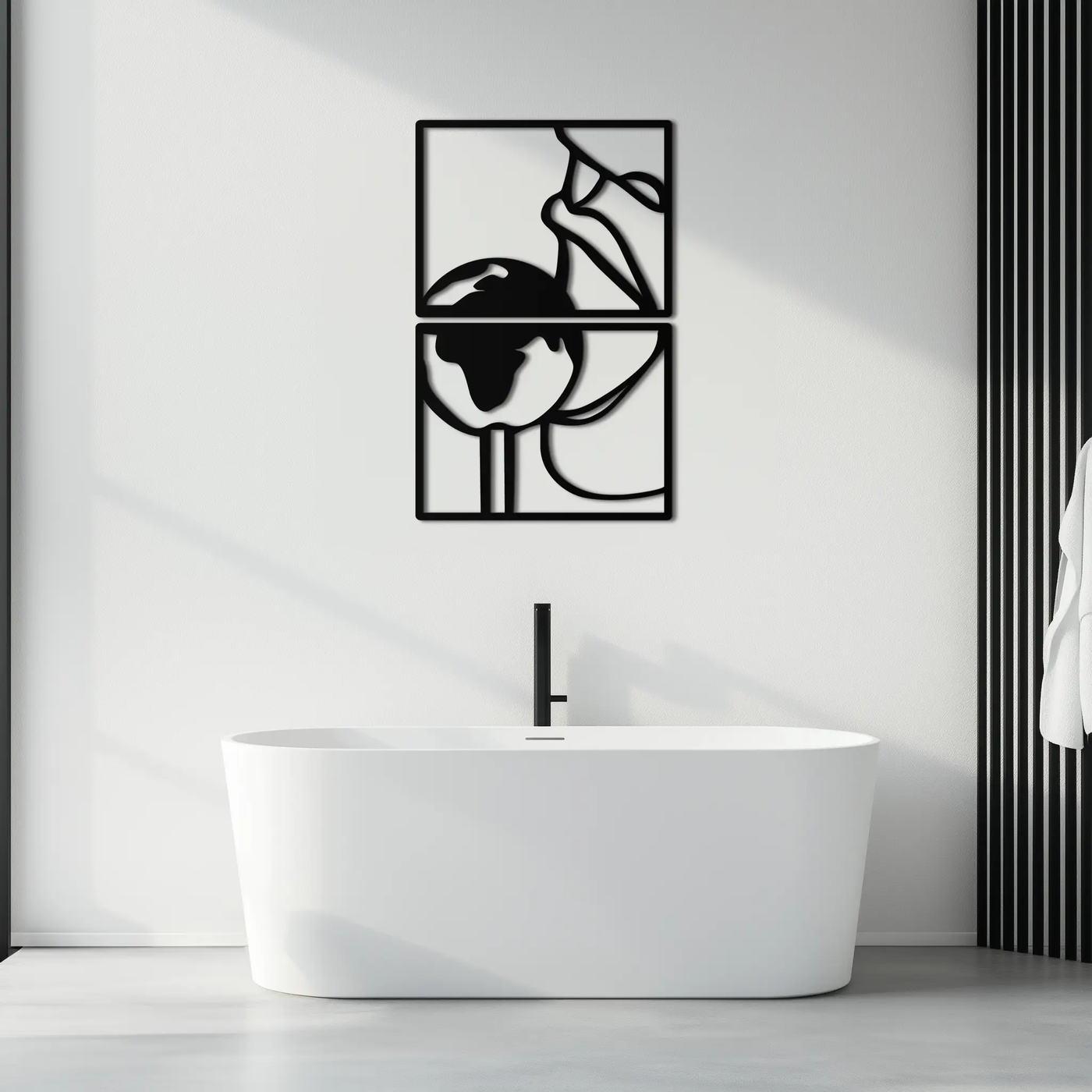 Sensual Earth Kiss Metal Wall Art – Modern Two-Panel Minimalist Decor- KAF564 by Enova Art