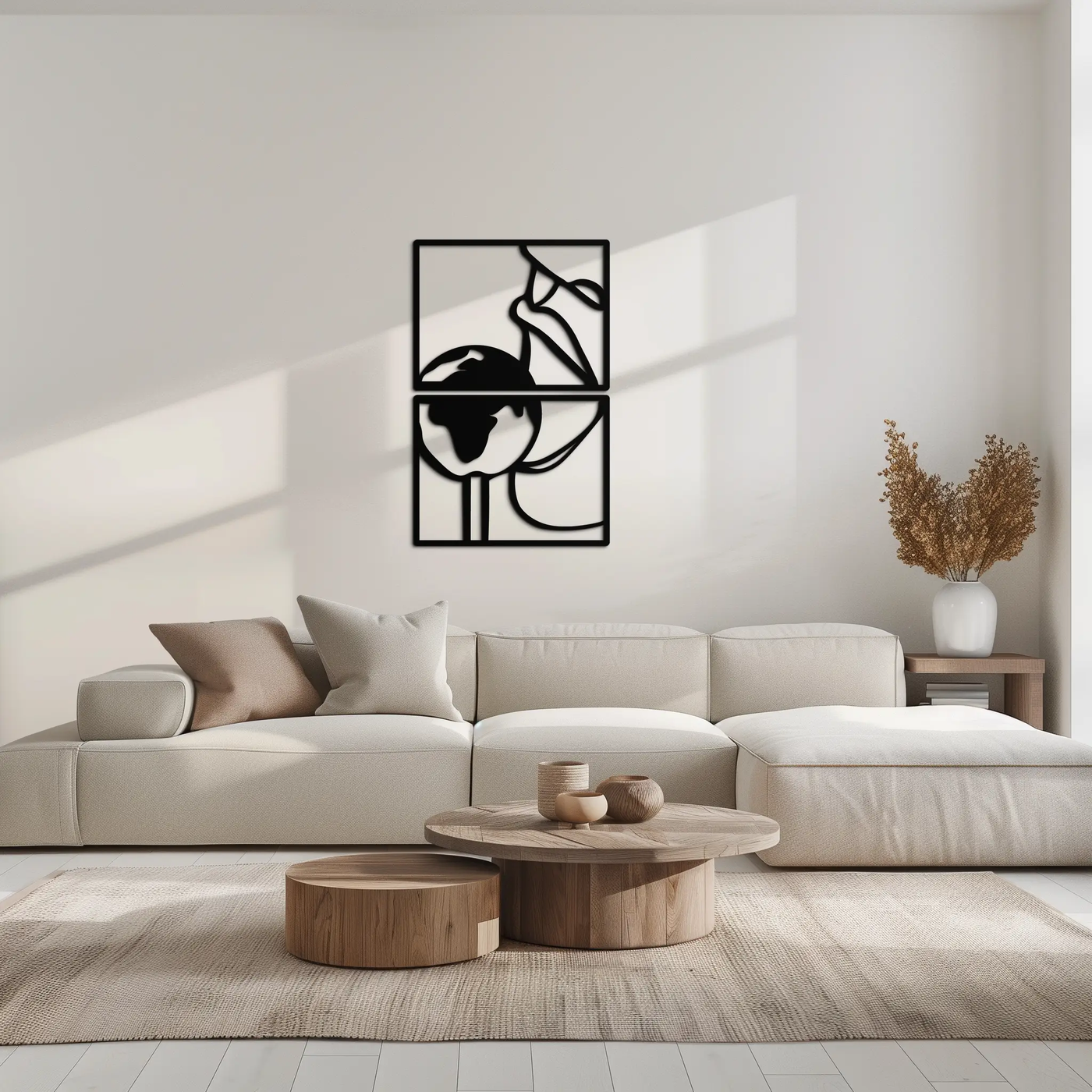 Sensual Earth Kiss Metal Wall Art – Modern Two-Panel Minimalist Decor- KAF564 by Enova Art