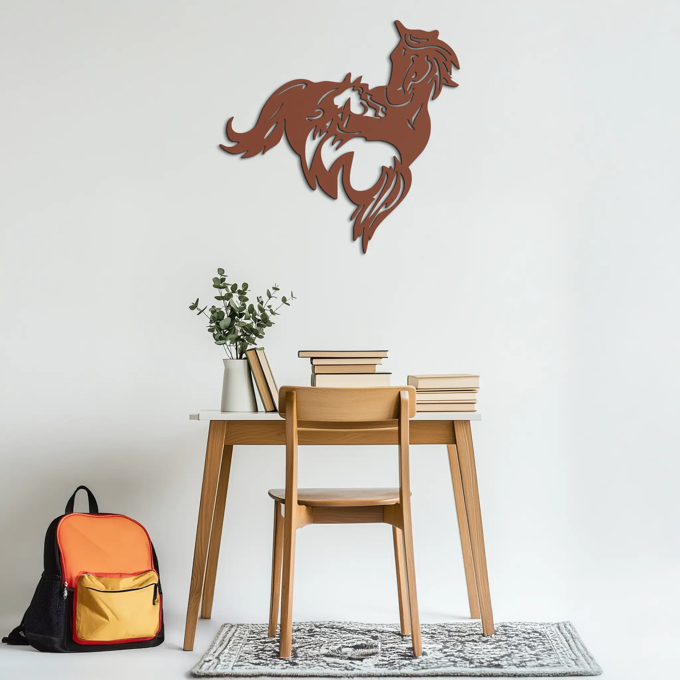 Abstract Wild Horses Metal Wall Art – Dynamic Horse Silhouette Decor- KAF569 by Enova Art