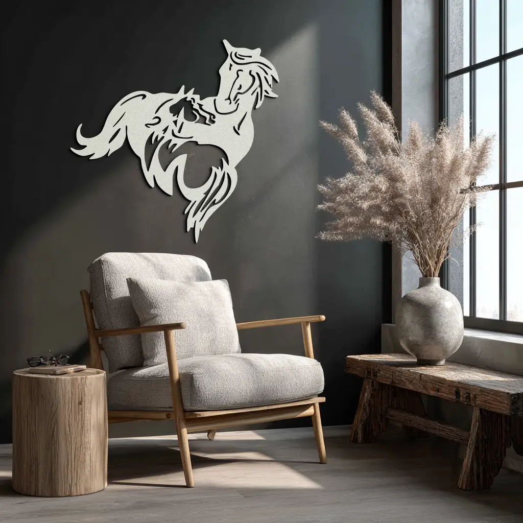 Abstract Wild Horses Metal Wall Art – Dynamic Horse Silhouette Decor- KAF569 by Enova Art
