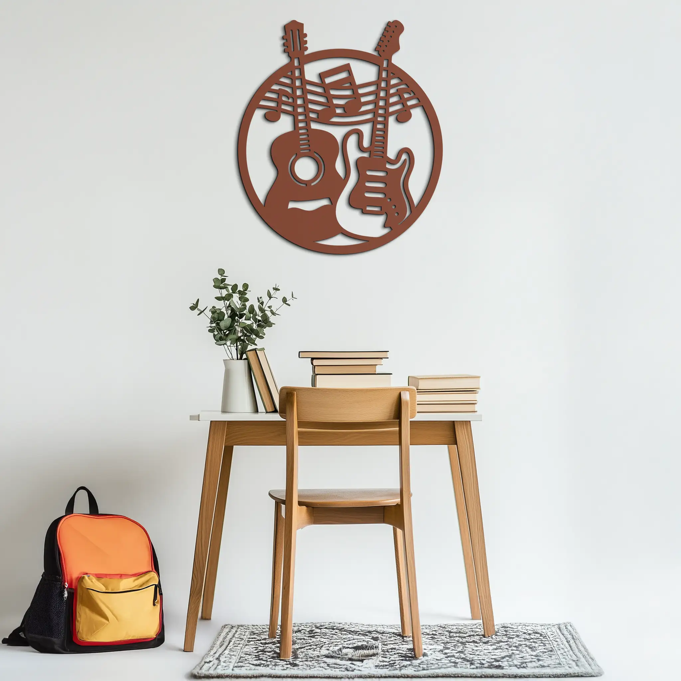 Musical Guitar Notes Metal Wall Art – Modern Musician Decor- KAF571 by Enova Art