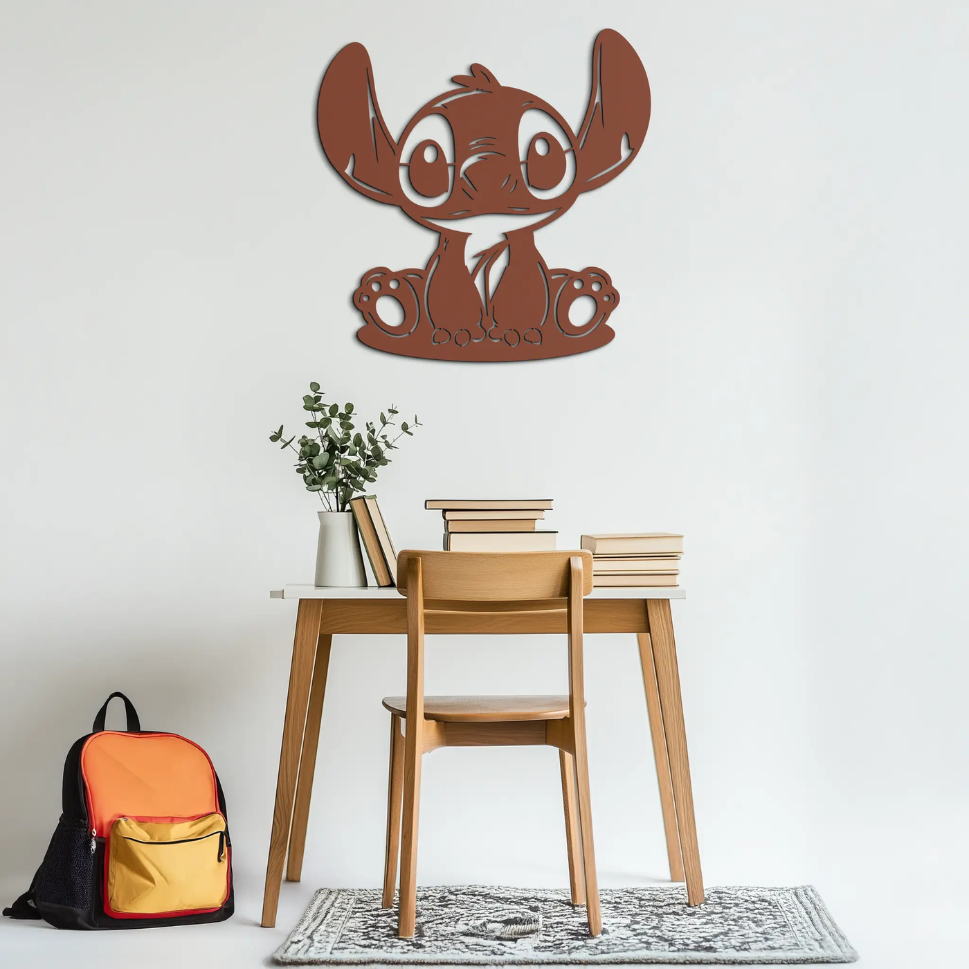 Cute Stitch Character Metal Wall Art - Adorable Cartoon Silhouette Decor- KAF572 by Enova Art