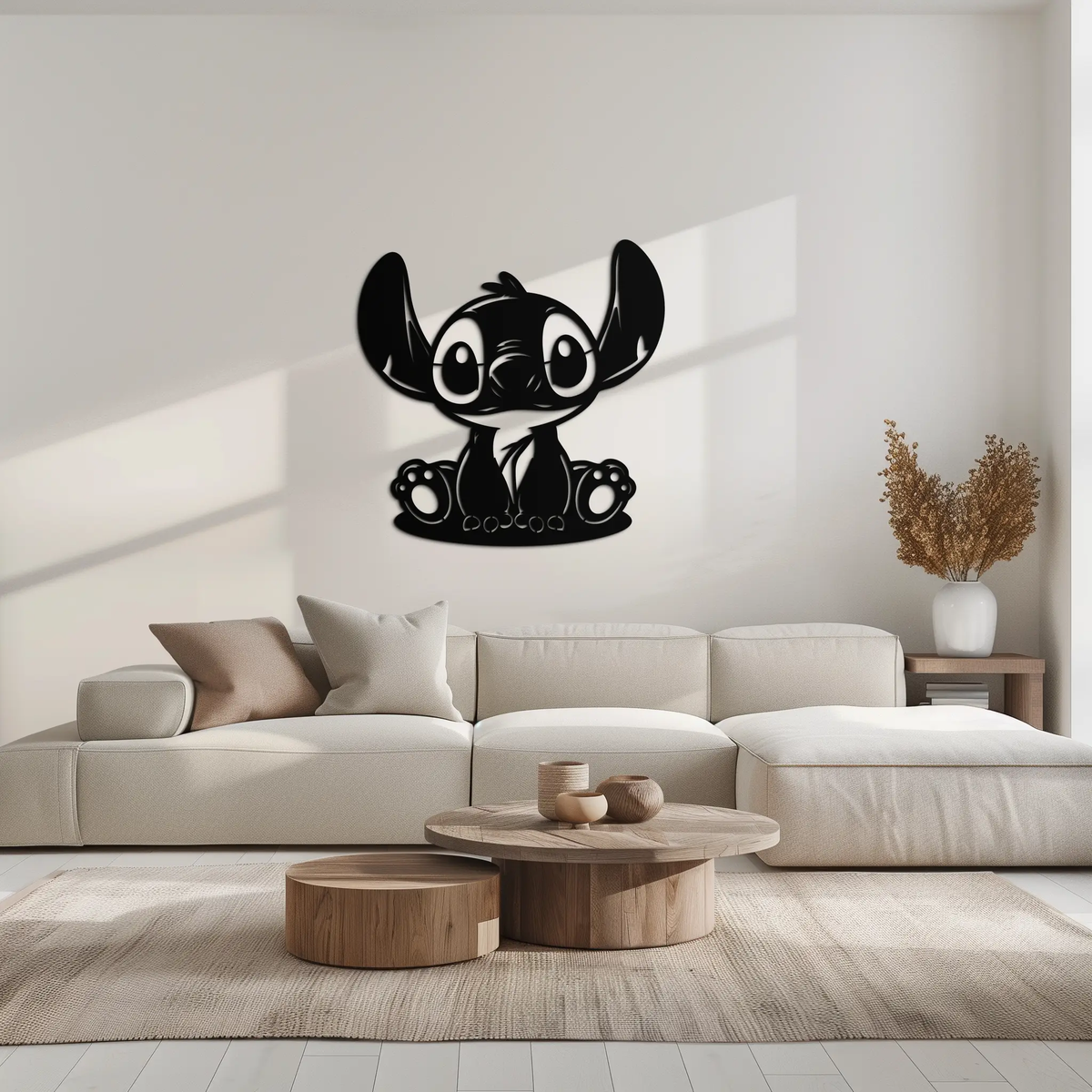 Cute Stitch Character Metal Wall Art - Adorable Cartoon Silhouette Decor- KAF572 by Enova Art