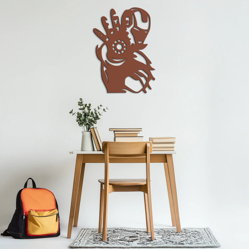 Iron Man Hand Gesture Silhouette Metal Wall Art – Superhero Home Decor- KAF573 by Enova Art