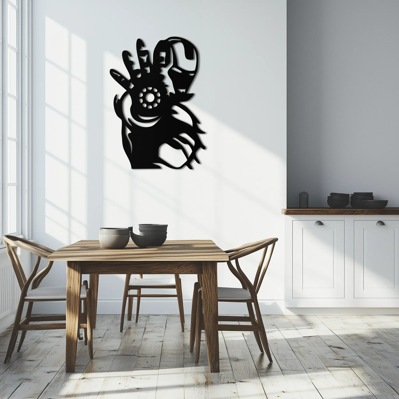 Iron Man Hand Gesture Silhouette Metal Wall Art – Superhero Home Decor- KAF573 by Enova Art