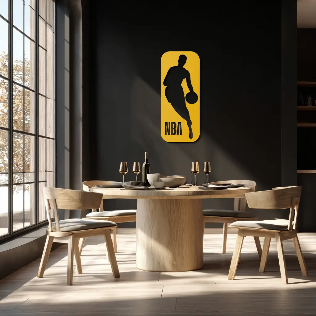 NBA Basketball Player Silhouette Metal Wall Art – Iconic Sports Decor for Game Rooms- KAF676 by Enova Art