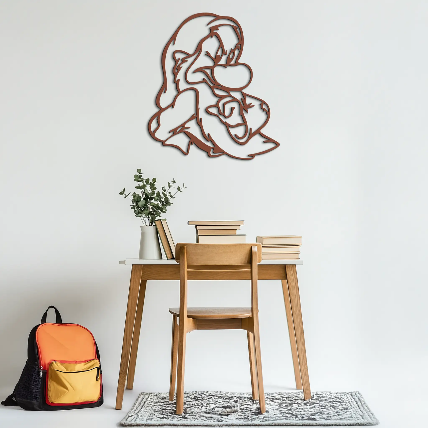 Grumpy Dwarf Metal Wall Art – Whimsical Cartoon-Inspired Metal Silhouette Décor- KAF577 by Enova Art