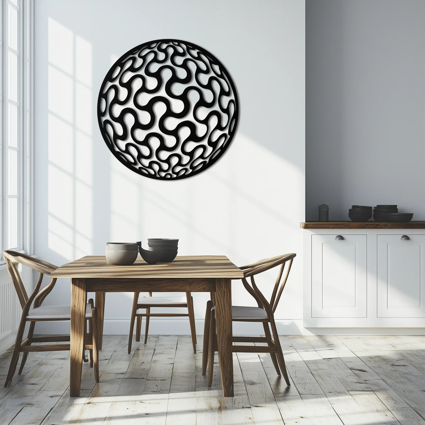 Abstract Sphere Pattern Metal Wall Art – Modern Round Geometric Decor for Home or Office - KAF585 by Enova Art