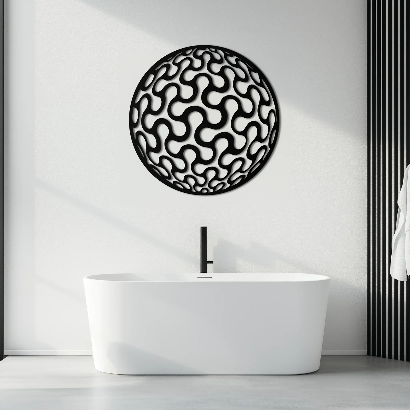 Abstract Sphere Pattern Metal Wall Art – Modern Round Geometric Decor for Home or Office - KAF585 by Enova Art