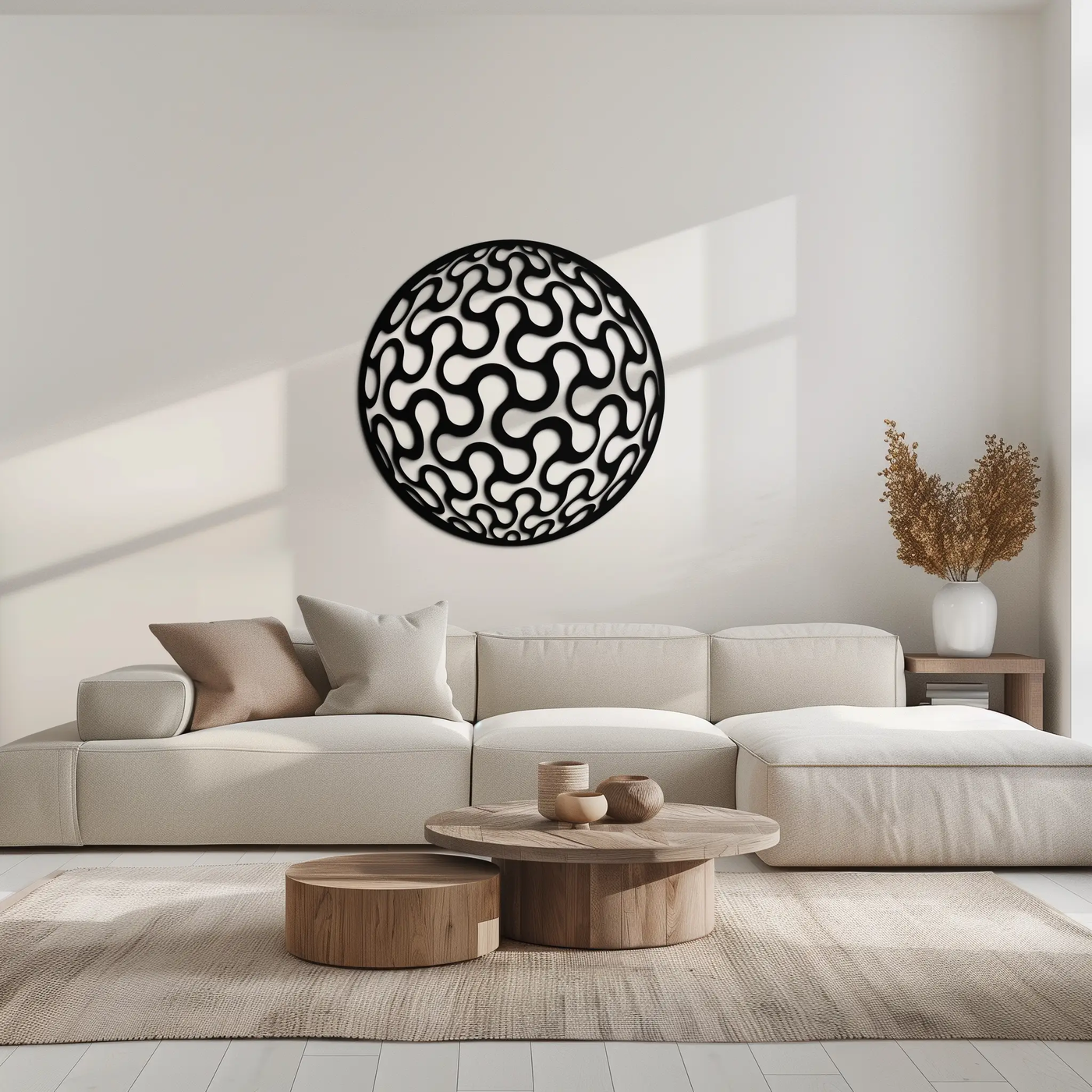 Abstract Sphere Pattern Metal Wall Art – Modern Round Geometric Decor for Home or Office - KAF585 by Enova Art