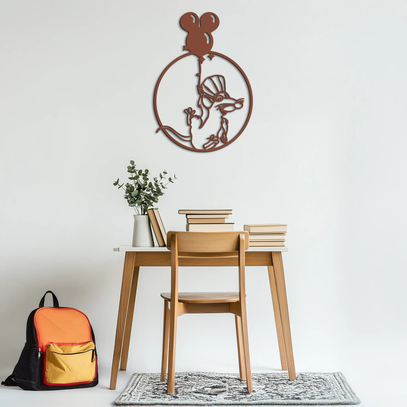 Ratatouille Chef Metal Wall Art – Cartoon Rat Balloon Decor for Kitchen Walls- KAF588 by Enova Art