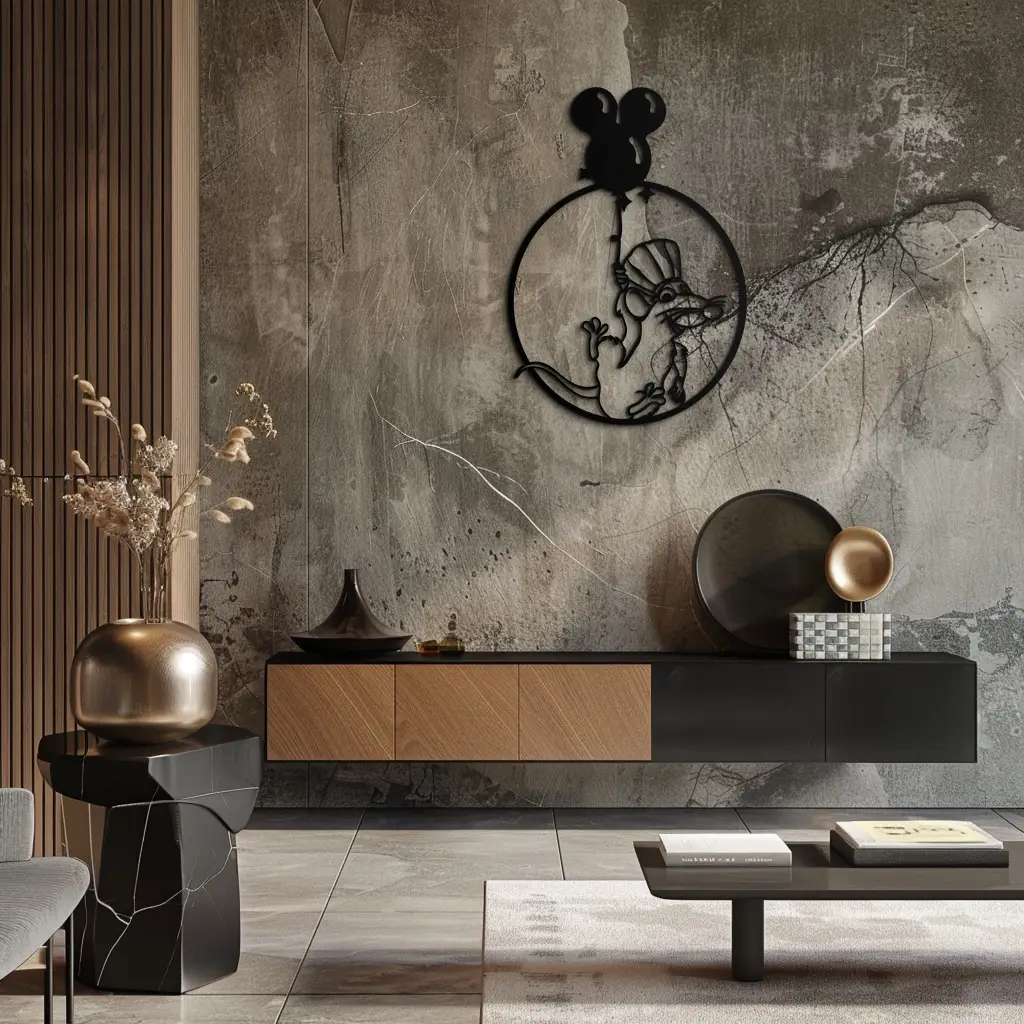 Ratatouille Chef Metal Wall Art – Cartoon Rat Balloon Decor for Kitchen Walls- KAF588 by Enova Art