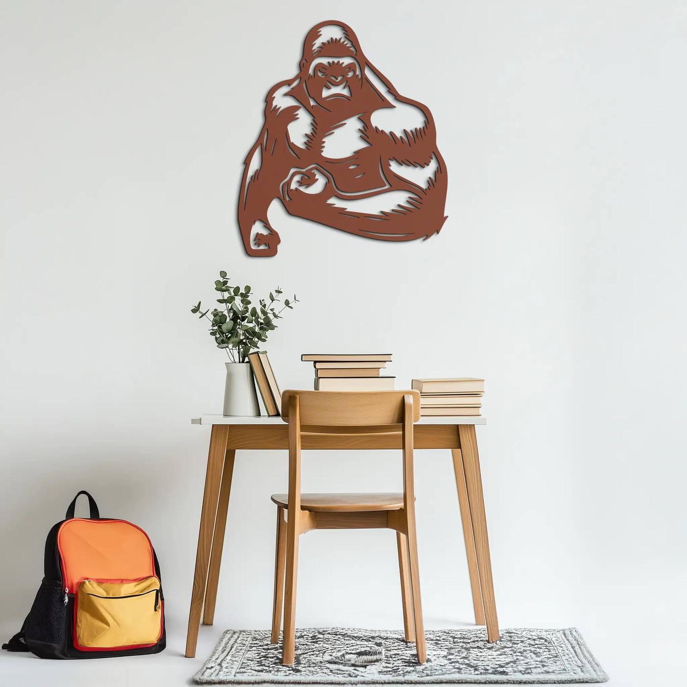 Angry Gorilla Metal Wall Art – Fierce Jungle Animal Decor for Gym and Man Cave- KAF592 by Enova Art