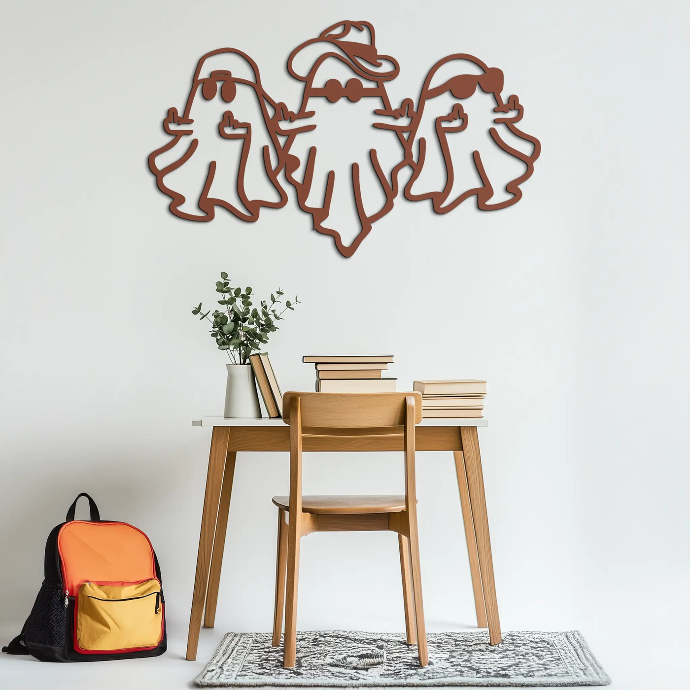 Funny Gangster Ghosts Metal Wall Art – Halloween Cool Spirits Decor-KAF613 by Enova Art