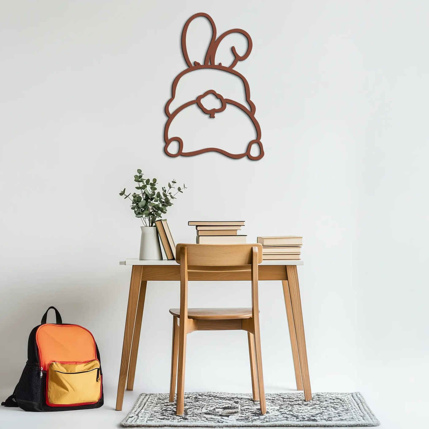 Funny Bunny Butt Metal Wall Art – Playful Easter Rabbit Decor- KAF622 by Enova Art