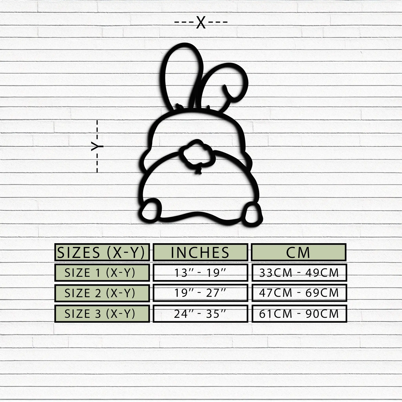 Funny Bunny Butt Metal Wall Art – Playful Easter Rabbit Decor- KAF622 by Enova Art