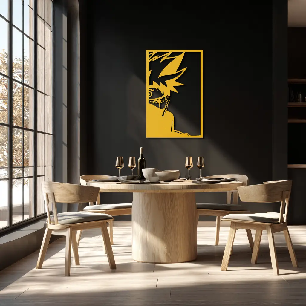 Naruto Inspired Metal Wall Art – Minimalist Ninja Silhouette Panel- KAF624 by Enova Art