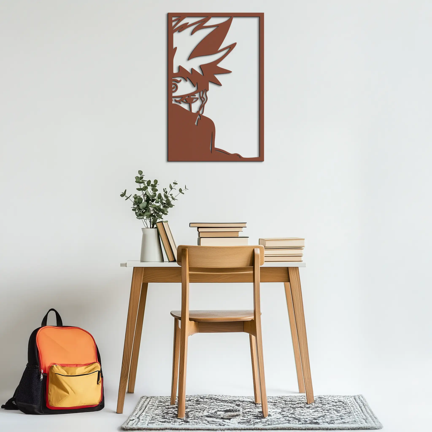 Naruto Inspired Metal Wall Art – Minimalist Ninja Silhouette Panel- KAF624 by Enova Art